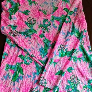 Lilly Pulitzer Pink and Green Floral Top